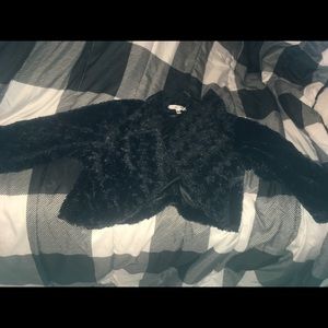 Fuzzy black dress jacket